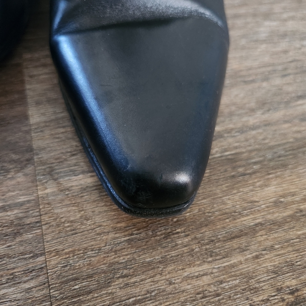 Balmain Paris Ella Studded Leather Ankle Boots w Chain Detail Black 37.5 us 7.5 - Picture 16 of 16